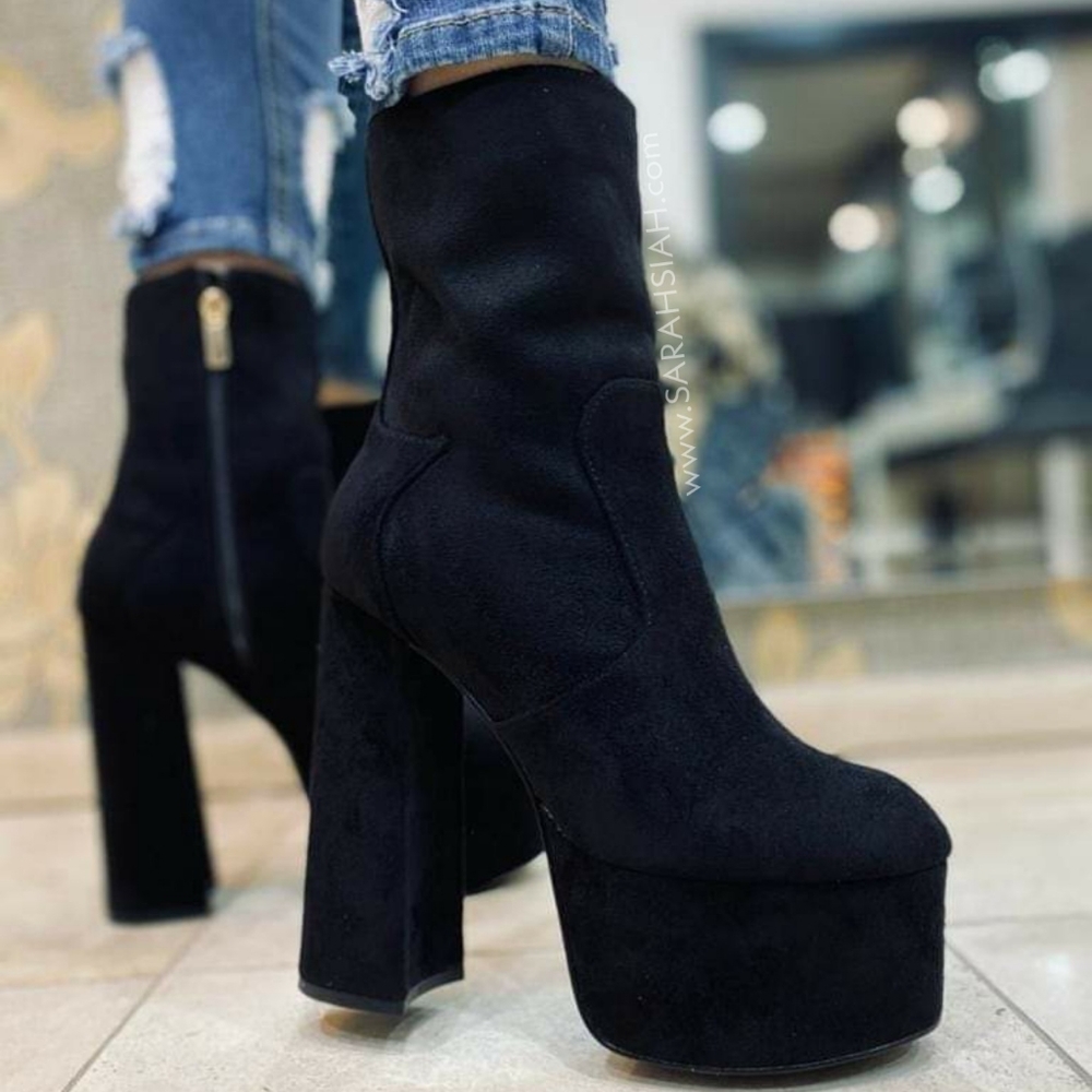 𝙇𝙖𝙨𝙩 𝙎𝙞𝙯 9 🖤Round Toe Platform Chunky Bt - Picture 6 of 9